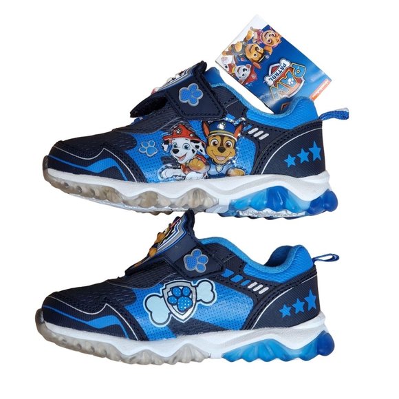 Paw Patrol Light Up Sneakers, Size 7, Blue, New - Picture 3 of 9